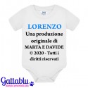 Body bimbo Una produzione originale Copyright PERSONALIZZATO CON NOMI BIMBO, MAMMA E PAPA' E ANNO DI NASCITA! Divertente!