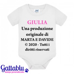 Body bimba Una produzione originale Copyright PERSONALIZZATO CON NOMI BIMBA, MAMMA E PAPA' E ANNO DI NASCITA! Divertente!