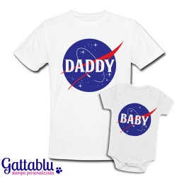 Set padre e figlio t-shirt uomo + body bimbo Star Daddy e Star Baby, Nasa logo inspired!