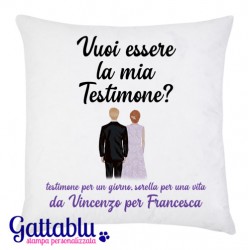 Federa Vuoi essere la mia Testimone? PERSONALIZZATA CON I NOMI, Testimone per un giorno... personalizza la frase! Sposo!