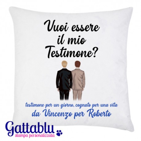 Federa Vuoi essere il mio Testimone? PERSONALIZZATA CON I NOMI, Testimone  per un giorno personalizza la frase! Sposo!