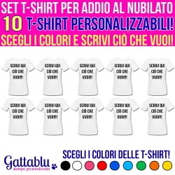 Pacchetto 10 t-shirt Addio al Nubilato con stampa PERSONALIZZABILE COME DESIDERI!
