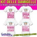 Pacchetto 4 t-shirt donna Team Damigelle - Regole della festa di Addio al Nubilato! Idea simpatica per le amiche della sposa! 