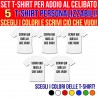 Pacchetto 5 t-shirt Addio al Celibato con stampa PERSONALIZZABILE COME DESIDERI!