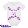 Body neonata bimba Ce la puoi fare papà! Freccia braccio e freccia gamba, divertente idea regalo! Bianco!