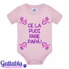Body neonata bimba Ce la puoi fare papà! Freccia braccio e freccia gamba, divertente idea regalo! Rosa!