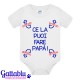 Body neonato bimbo Ce la puoi fare papà! Freccia braccio e freccia gamba, divertente idea regalo! Bianco!