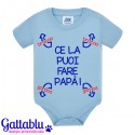 Body neonato bimbo Ce la puoi fare papà! Freccia braccio e freccia gamba, divertente idea regalo! Azzurro!