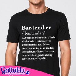 T-shirt uomo Bartender definizione divertente del dizionario! Idea regalo per un barista!