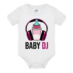 Body pagliaccetto bebè bimba Baby DJ, divertente idea regalo per una famiglia appassionata di musica e disco!