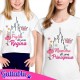 Coppia di t-shirt madre e figlia Mamma di una Principessa, Figlia di una Regina, castello delle fiabe!