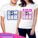 T-shirt di coppia lui e lei Bomber e Io sto col Bomber! Divertente idea regalo per coppia sportiva!