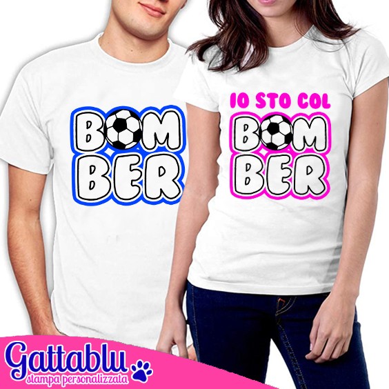 T-shirt di coppia lui e lei Bomber e Io sto col Bomber! Divertente idea