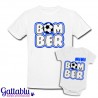 Set padre e figlio t-shirt uomo + body bimbo Bomber e Mini Bomber! Pallone da calcio!
