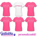 Pacchetto 6 t-shirt Addio al Nubilato Sposa e Amica della sposa FRIENDS style serie tv!
