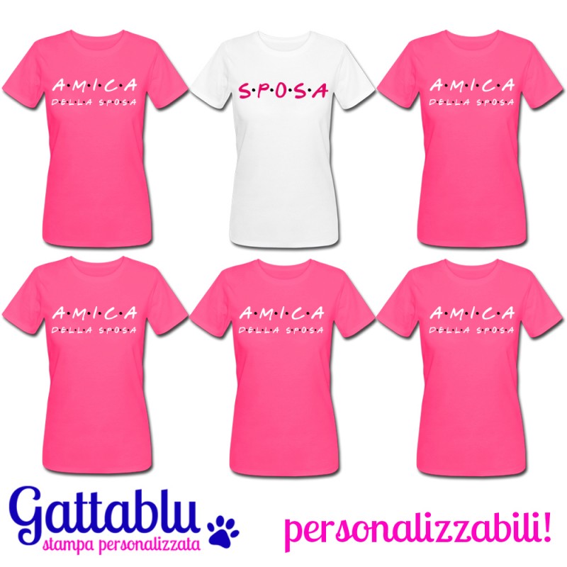 Pacchetto 6 t-shirt Addio al Nubilato Sposa e Amica della sposa