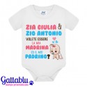 Body pagliaccetto neonato, bimba o bimbo, Zia e Zio volete essere la mia Madrina e il mio Padrino? PERSONALIZZABILE CON I NOMI!