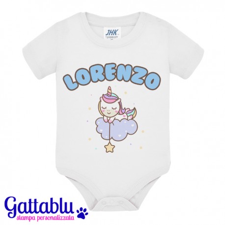 Body bimbo PERSONALIZZATO CON IL NOME! Regalo per corredino nascita bebè, unicorno kawaii!