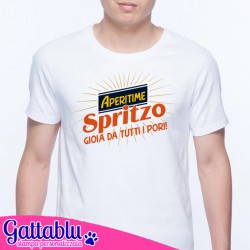 T-shirt uomo Aperitime: Spritzo gioia da tutti i pori! Idea regalo divertente a tema aperitivo, drink!