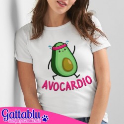 T-shirt donna Avocardio, avocado kawaii che fa cardio, divertente idea regalo per sport e dieta!