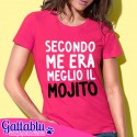 T-shirt donna Secondo me era meglio il Mojito! Addio al Nubilato! Amiche della sposa, per il pacchetto Marito Mojito!