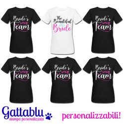 Pacchetto 6 t-shirt Addio al Nubilato The Beautiful Bride e Bride's sexy Team, sposa e 5 amiche, PERSONALIZZABILI COME VUOI!