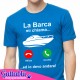 T-shirt uomo La barca mi chiama ed io devo andare! Idea regalo per appassionato di mare, motoscafo, vela, yacht! Blu!