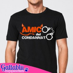 T-shirt uomo Addio al Celibato: amico del condannato a nozze! Manette, amico dello sposo!