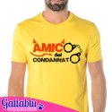 T-shirt uomo Addio al Celibato: amico del condannato a nozze! Manette, amico dello sposo! Gialla!