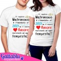 T-shirt di coppia Il nostro matrimonio è rimandato al 2021 ma il nostro amore resisterà ad ogni tempesta! PERSONALIZZABILE!