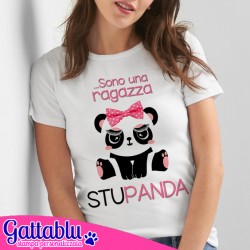 T-shirt donna Sono una ragazza STUPANDA! Panda divertente kawaii fashion!