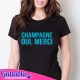 T-shirt donna Champagne Oui Merci - French Kiss Collection - black version