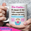 Tazza mug 11 oz 9 mesi ti ho fatto aspettare, adesso mi vuoi battezzare? PERSONALIZZATA CON IL NOME della MADRINA!