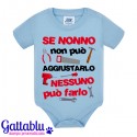 Body neonato bimbo Se nonno non sa aggiustarlo nessuno può farlo! Attrezzi, festa dei nonni! Azzurro