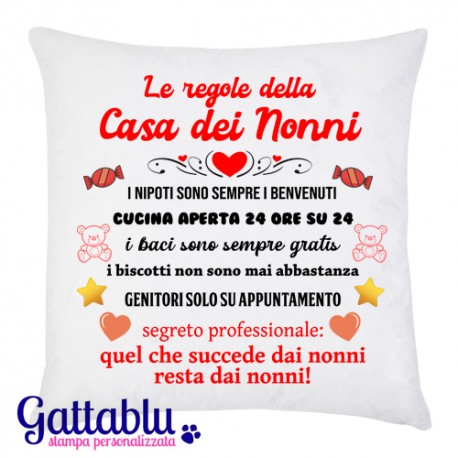  Federa Le regole della casa dei nonni, lista dolcissima nonni e nipotini! Idea regalo per la festa dei nonni! 