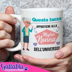 Tazza mug 11 oz Questa tazza appartiene alla miglior nonna dell'universo! Idea Regalo per la Festa dei Nonni!