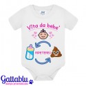 Body bodino bimba neonata Vita da bebè, biberon e pupù, ripetere! Idea regalo divertente!