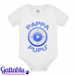 Body bodino bimbo neonato Pappa e pupù, player musicale baby streaming! Idea regalo divertente!
