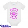 Body bodino bimba neonata Pappa e pupù, player musicale baby streaming! Idea regalo divertente!