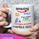 Tazza mug 11 oz Amazing Baby, ordine spedito! Consegna prevista PERSONALIZZATA CON MESE E ANNO NASCITA! Gravidanza, mamma bimbo!