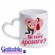 Tazza Mug 11 oz Manico Cuore Mi Vuoi sposare? Sorpresa proposta Matrimonio, Fidanzamento! Cuore rosa!