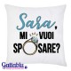 Federa per cuscino Mi Vuoi sposare? PERSONALIZZATA CON IL NOME DELLA SPOSA! Sorpresa proposta Matrimonio, Fidanzamento!