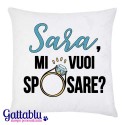Federa per cuscino Mi Vuoi sposare? PERSONALIZZATA CON IL NOME DELLA SPOSA! Sorpresa proposta Matrimonio, Fidanzamento!