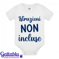 Body bodino neonato bimbo e bimba Istruzioni non incluse, idea regalo divertente! Bianco!