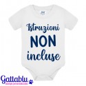 Body bodino neonato bimbo e bimba Istruzioni non incluse, idea regalo divertente! Bianco!