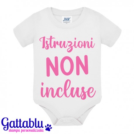 Body bodino neonata bimba Istruzioni non incluse, idea regalo divertente! Bianco!