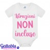 Body bodino neonata bimba Istruzioni non incluse, idea regalo divertente! Bianco!
