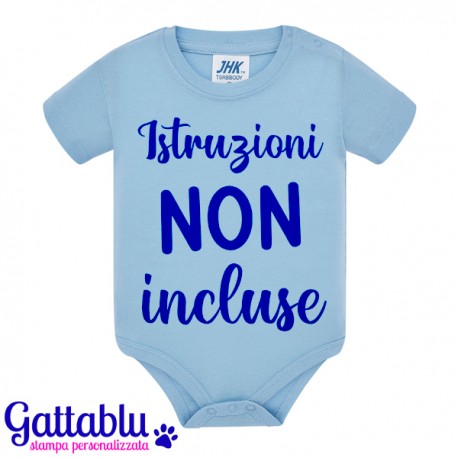 Body bodino neonato bimbo Istruzioni non incluse, idea regalo divertente per nascita!