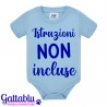 Body bodino neonato bimbo Istruzioni non incluse, idea regalo divertente per nascita!