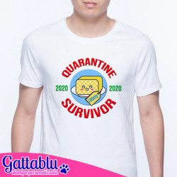 T-shirt uomo Quarantine Survivor 2020 panetto di lievito kawaii divertente, sopravvissuto alla quarantena!